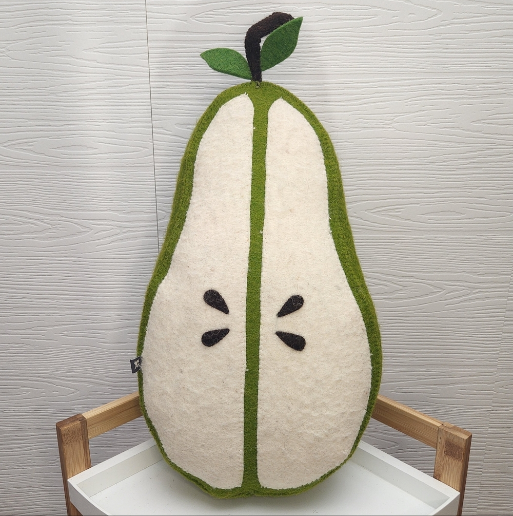 Fiona Walker Wall Hanging Half Pear Fruit NWT Baby Toddler Kid Room Kitchen 21"